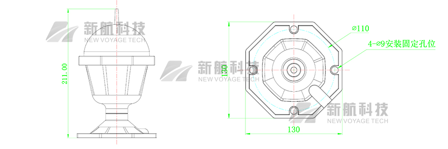 B型低光强障碍灯主要技术参数,低光强障碍灯技术参数,太阳能低光强障碍灯