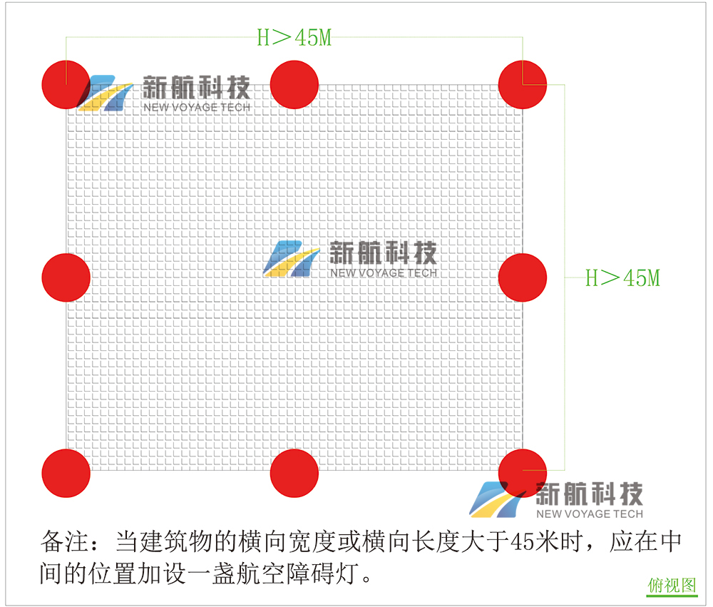 45米建筑物航空障碍灯设置,城市建筑物航空障碍灯设置高层航空障碍灯设置